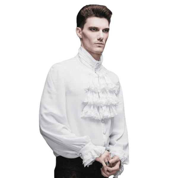 chemise à jabot blanche homme