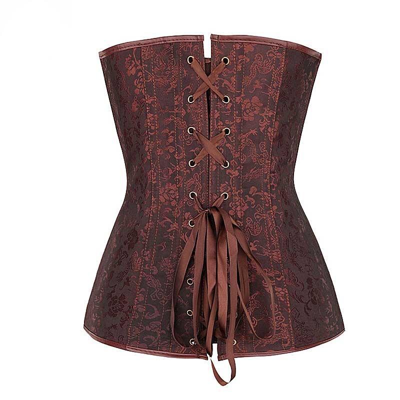 Corset Steampunk Vintage Marron