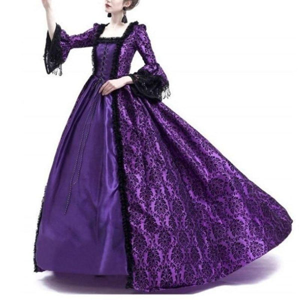Robe Médiévale Femme Grande Taille - Style Gothique Steampunk Victorien, Longue Avec Dentelle, Pour Cosplay, Halloween, Renaissance