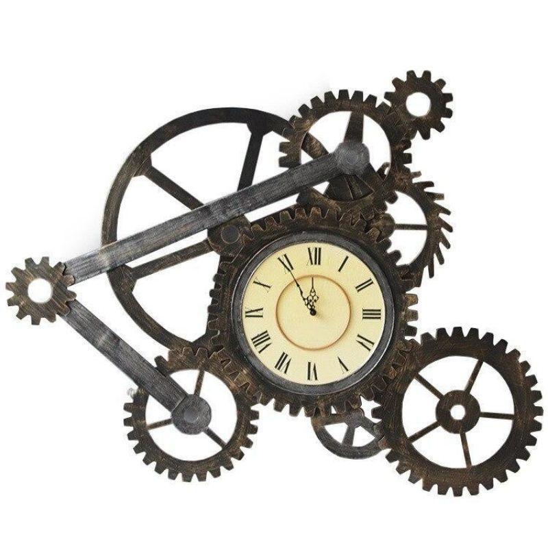 Horloge Murale Horloge à engrenages rotatifs, horloge Steampunk, édition 3D créative en métal, horloge à engrenages mobiles avec engrenages mobiles Horloge Murale Horloge à engrenages rotatifs, horloge Steampunk, édition 3D créative en métal, horloge à engrenages mobiles avec engrenages mobiles