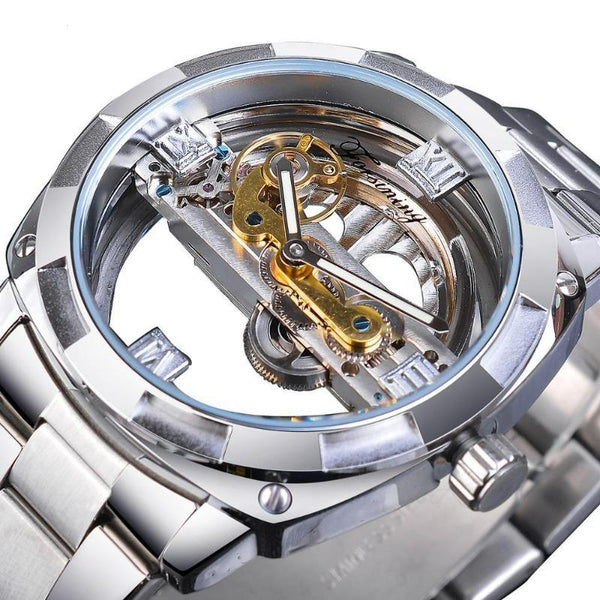 Montre cadran transparent homme