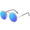 lunettes de soleil rondes verres bleus