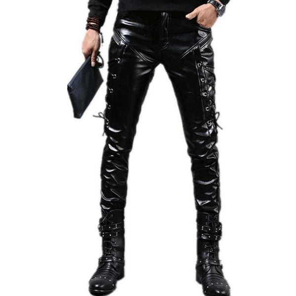 Pantalon cuir gothique homme