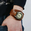 montre bracelet cuir marron