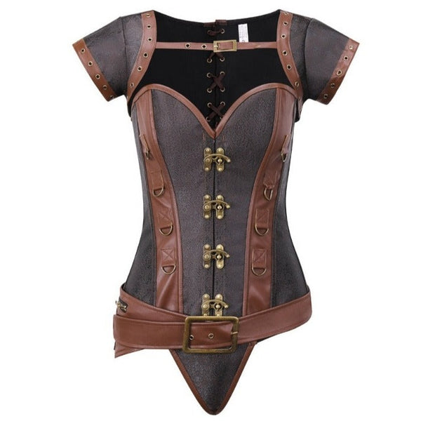 steampunk leather corset