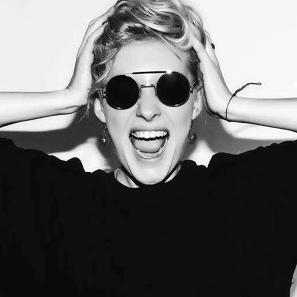 lunettes de soleil rondes noires femme