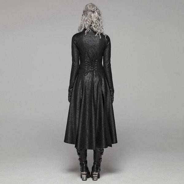 manteau long gothique cuir vue dos