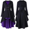 Manteau long style victorien femme violet et noir