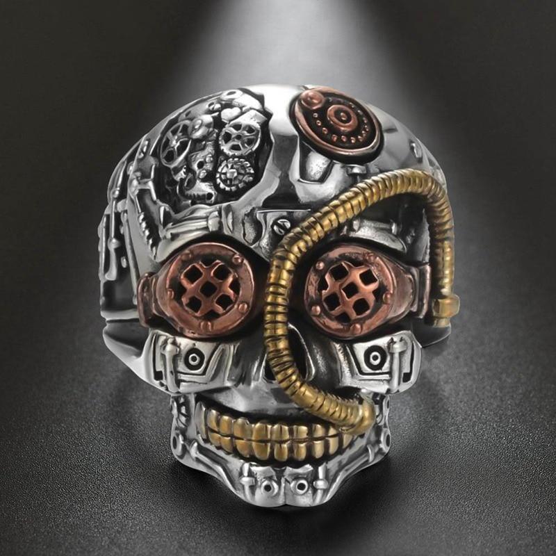 Bague Steampunk Skull Acier