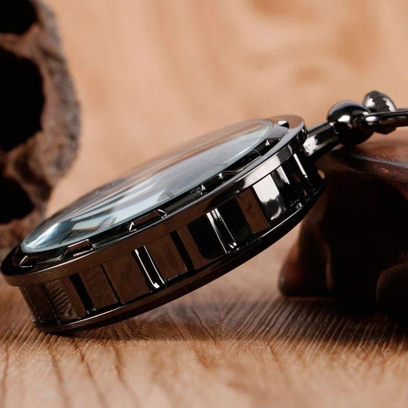 Montre De Poche Mécanique Steampunk Cerf Squelette Vintage TREEWETO