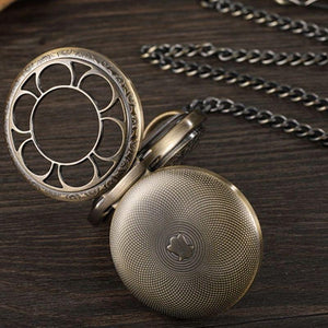 Montre Gousset Vintage à Quartz – Design Papillon Steampunk, Avec Chaîne Et Collier
