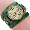 montre bracelet 3 tours steampunk femme vert