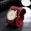 montre bracelet cuir rouge