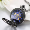 Montre de poche engrenages bleus