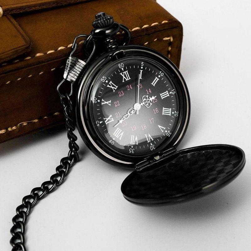 Montre Gousset Homme Rétro - Mouvement Quartz, Cadran Chiffres Arabes, Chaîne, Style Steampunk