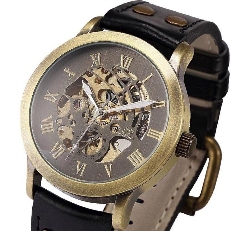 montre steampunk vintage noire