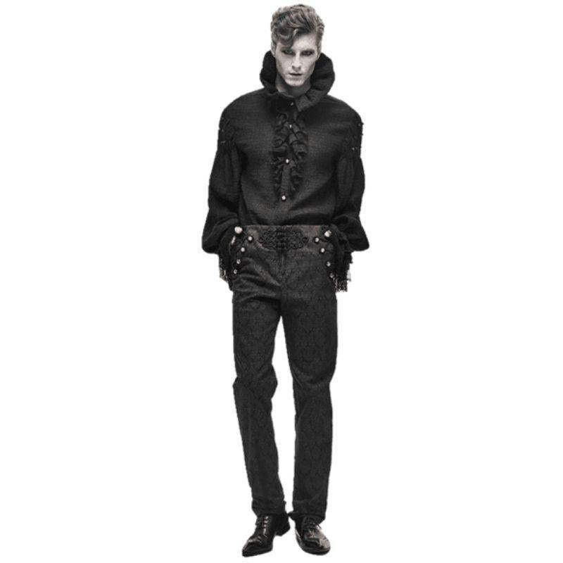 Pantalon victorien homme noir taille haute Pantalon victorien homme noir taille haute
