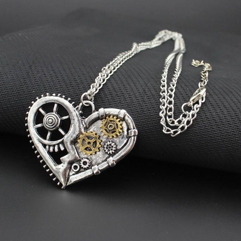 Pendentif Collier Main Mécanique Steampunk - Doigts Articulés Mobiles - Bijoux Homme/Femme - Cadeau Halloween Ou Déco