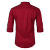 chemise rouge col mao homme