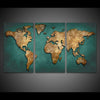 tableau carte du monde vert