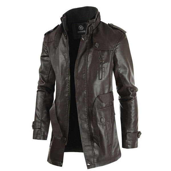 Veste En Cuir Militaire Steampunk Vintage Reza Duro - Taille 14/12 - Embellie