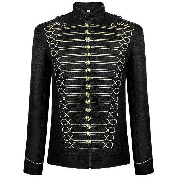 veste officier steampunk noir et or