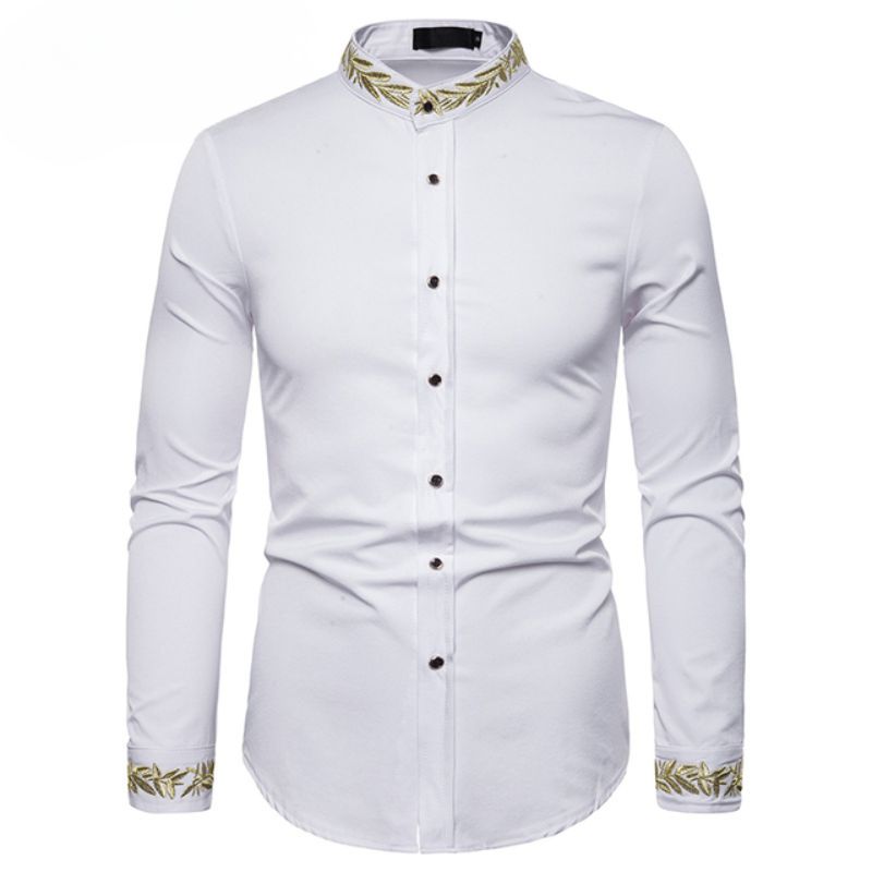 chemise col mao blanche