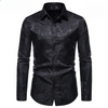 chemise noir a fleur homme