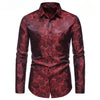 chemise rouge à fleur homme