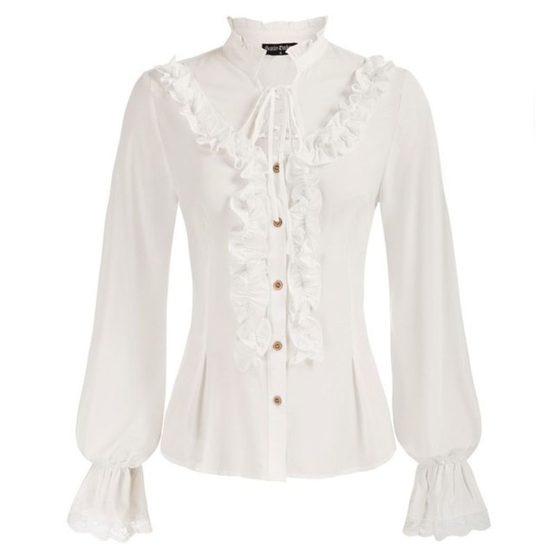 Chemise Medievale Femme Nuoqi Chemisier Victorien Noir Gothique Pirate U00e0 Manches Longues Avec Cravate Pour Femme Habits Vintage Chemise Medievale Femme Nuoqi Chemisier Victorien Noir Gothique Pirate U00e0 Manches Longues Avec Cravate Pour Femme Habits Vintage