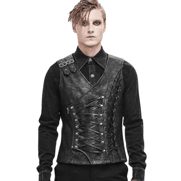 corset steampunk homme asymétrique