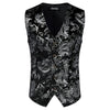 Gilet Costume Homme Imprimé Argenté vue avant