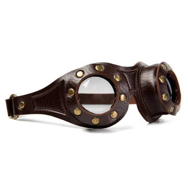 Lunettes steampunk cuir marron