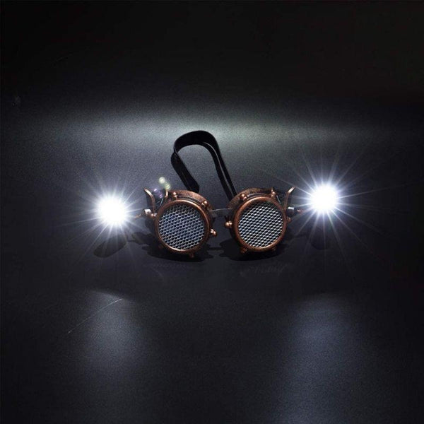 Lunettes steampunk cuivre LED