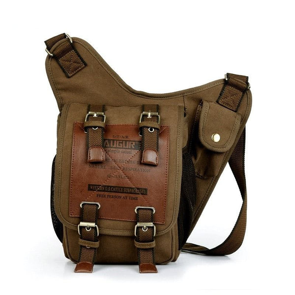 Sacoche messenger effet vintage en toile cirée, 7 litres